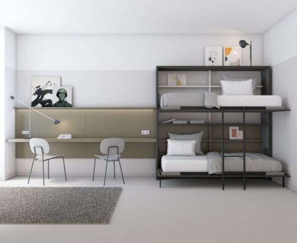 litera abatible y mesa de estudio